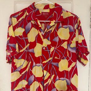 Supreme lily rayon short sleeve button up shirt